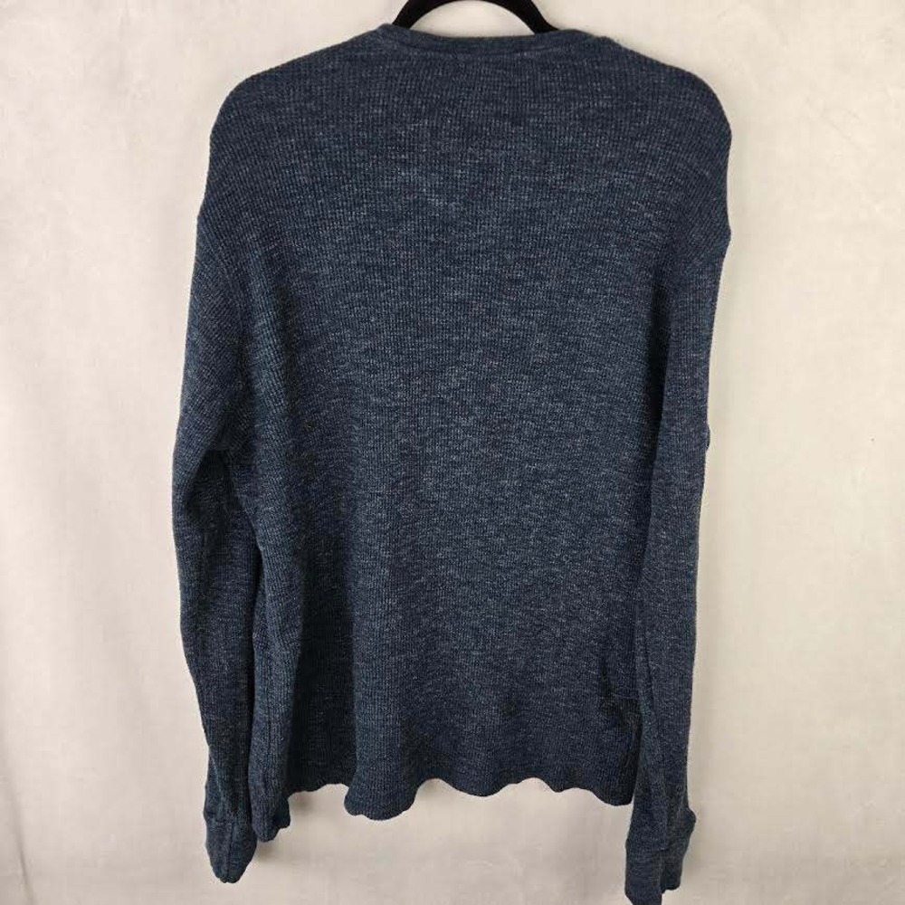 Polo Ralph Lauren Mens XL Blue Gray‎ Waffle Knit Thermal Long Sleeve Crew Shirt - Picture 4 of 6
